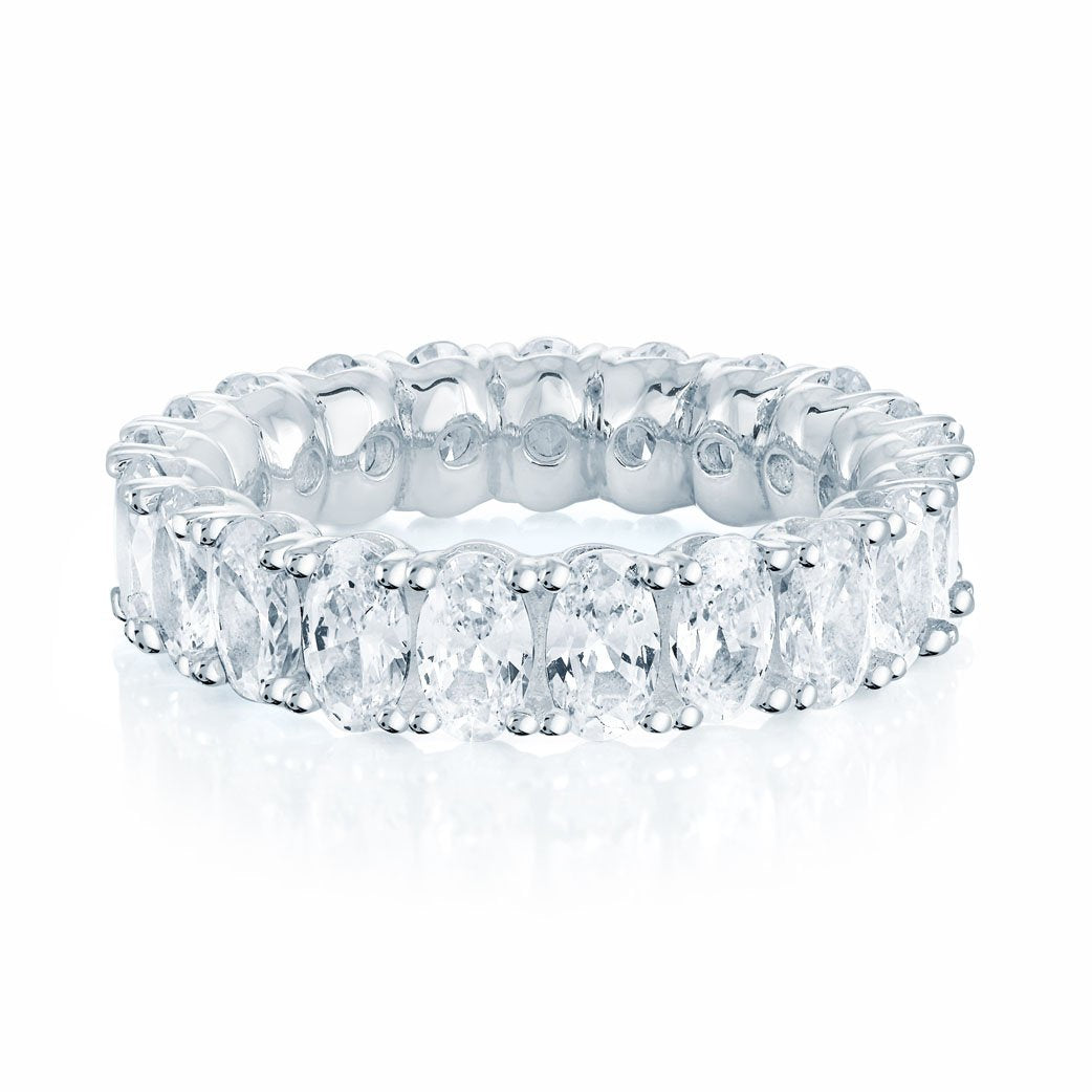 Sterling Silver Prong-set oval eternity band
