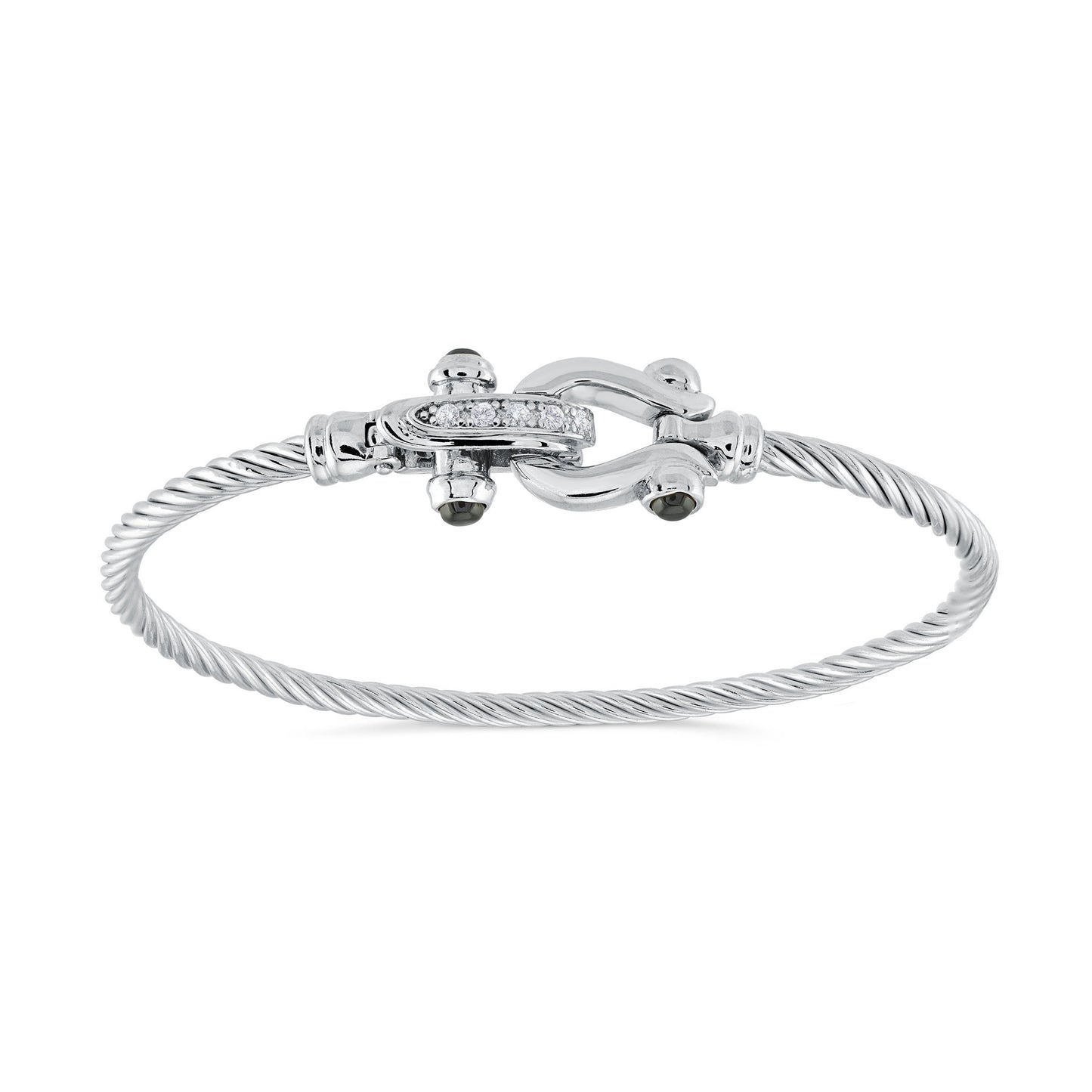 Sterling Silver Twist cable with equestrian buckle