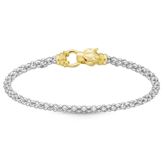 Sterling Silver Lioness Mesh Bangle
