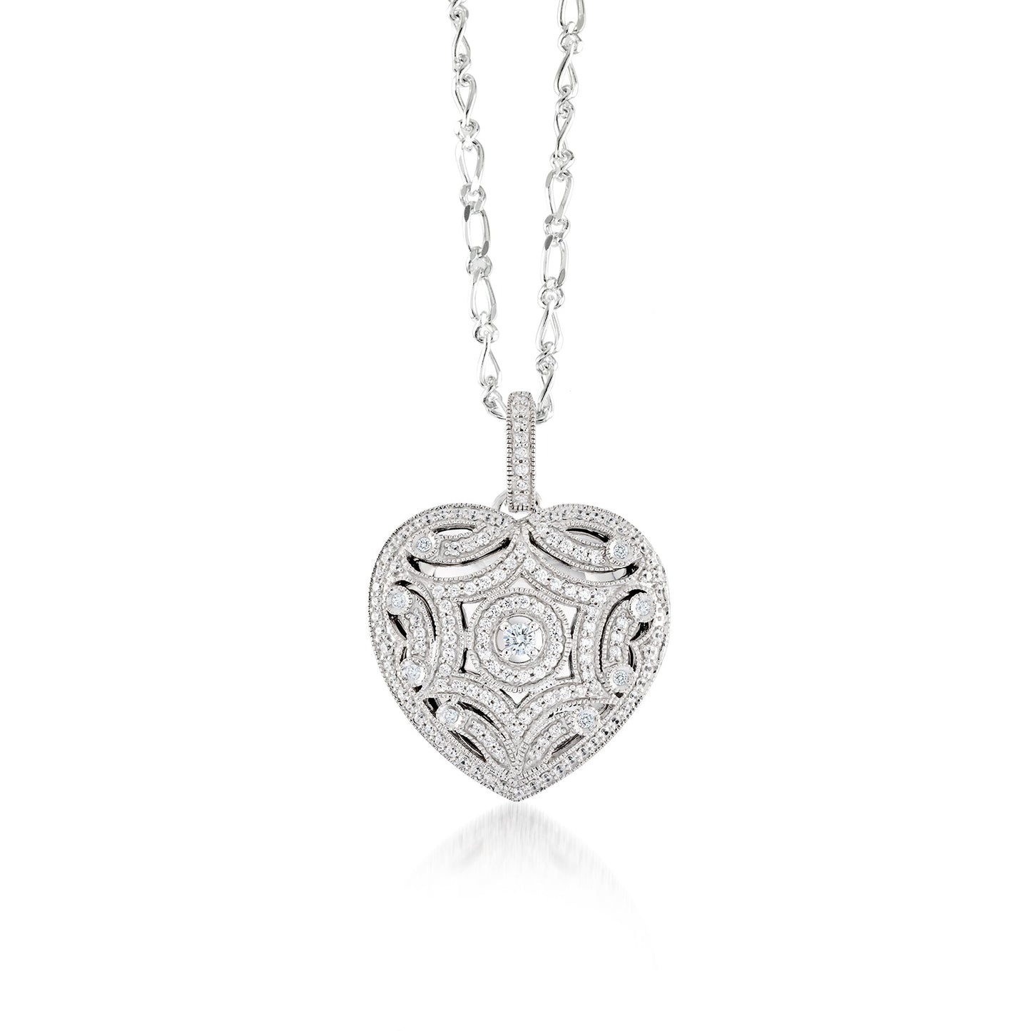 Sterling Silver Heart shape intricate locket