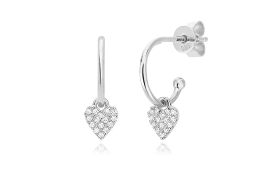 Diamond Heart Huggie