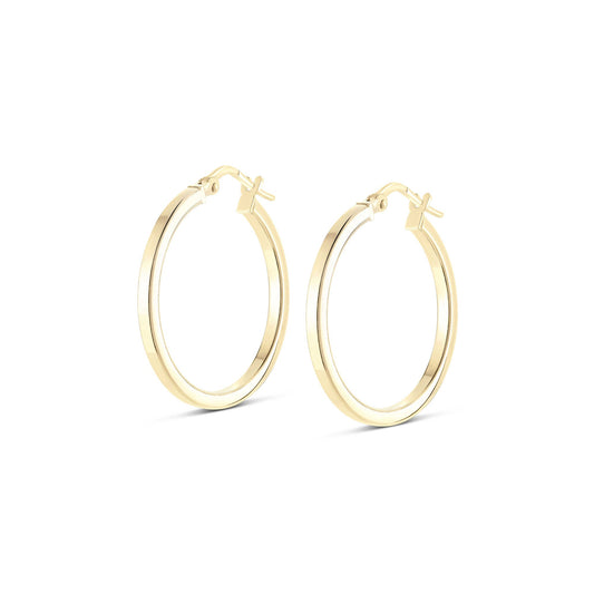Small square edge hoop earrings