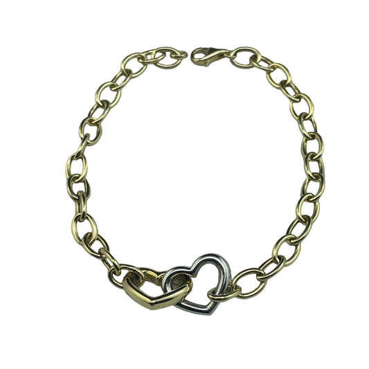 10k Two Tone Heart Bracelet